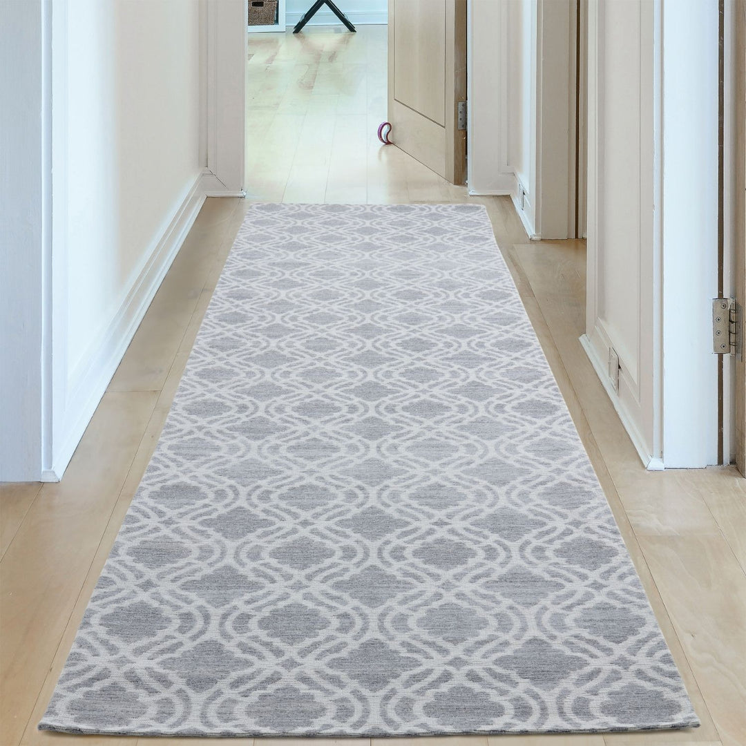 Machine Washable Flatweave Moroccan Rug Grey