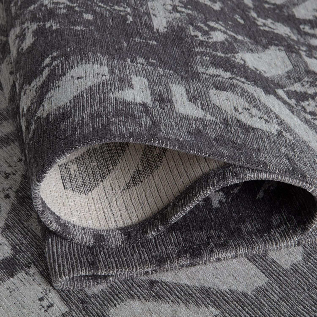 Machine Washable Flatweave Rug Geometric Black