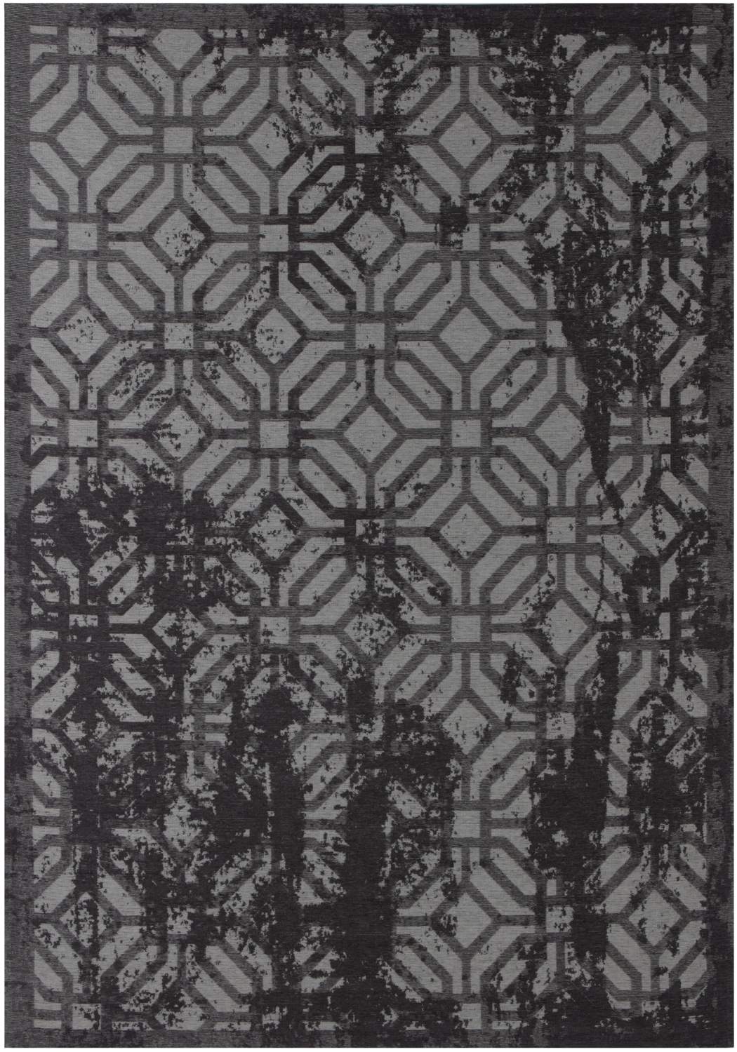 Machine Washable Flatweave Rug Geometric Black