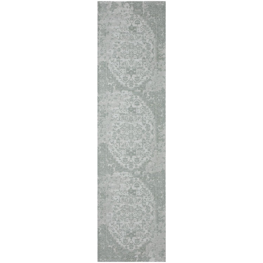Machine Washable Flatweave Rug Oriental in Green