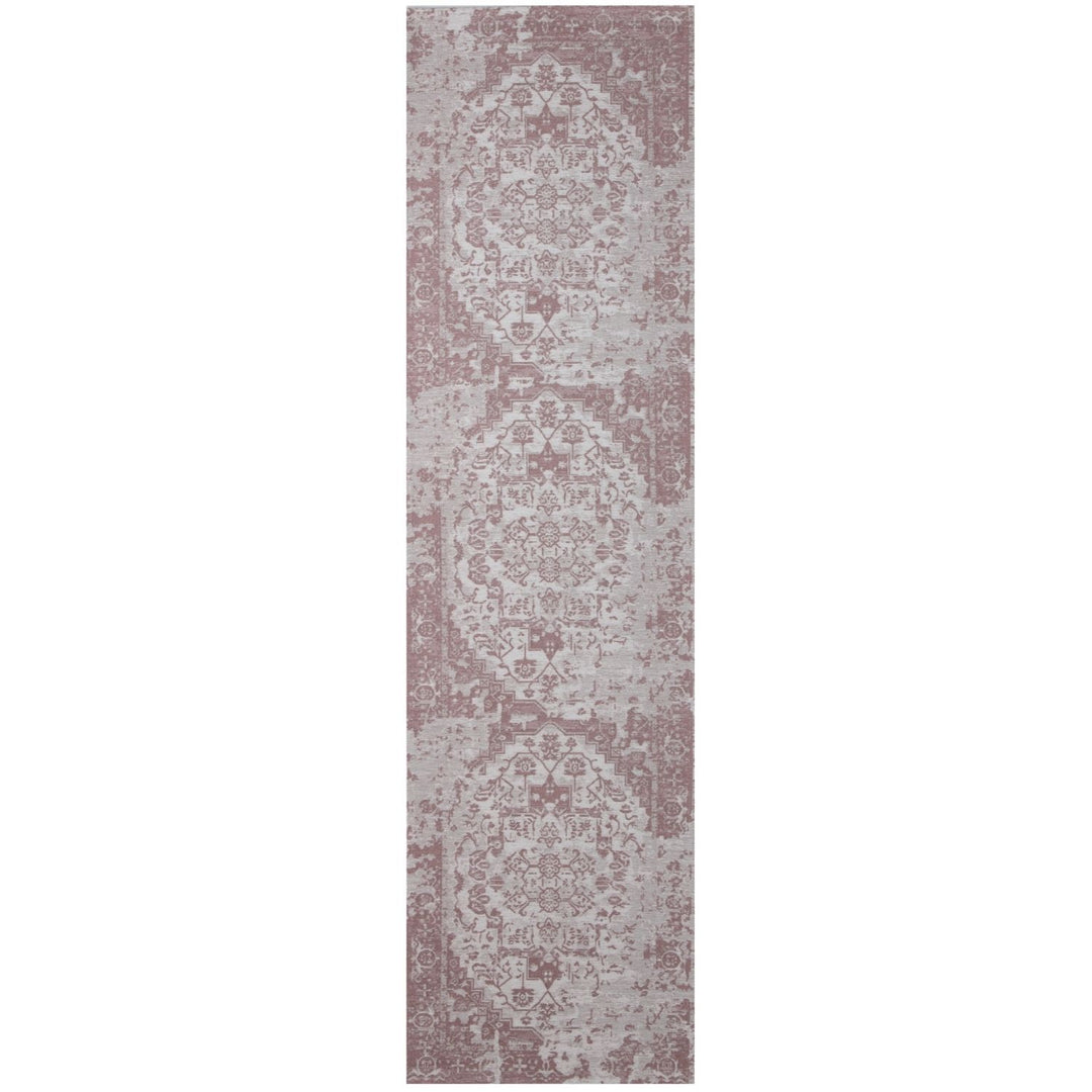 Machine Washable Flatweave Rug Oriental in Pink