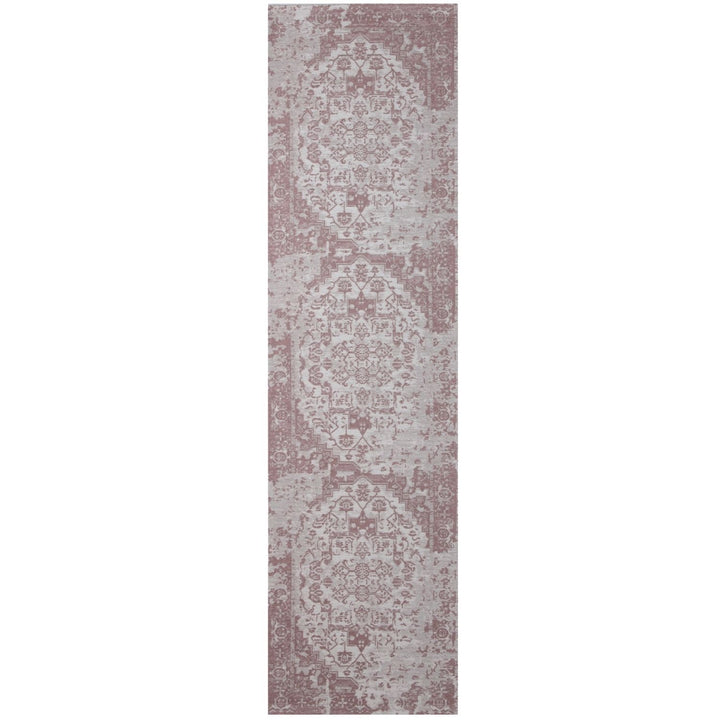 Machine Washable Flatweave Rug Oriental in Pink