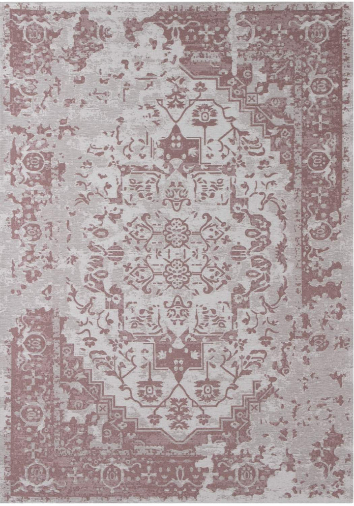 Machine Washable Flatweave Rug Oriental in Pink