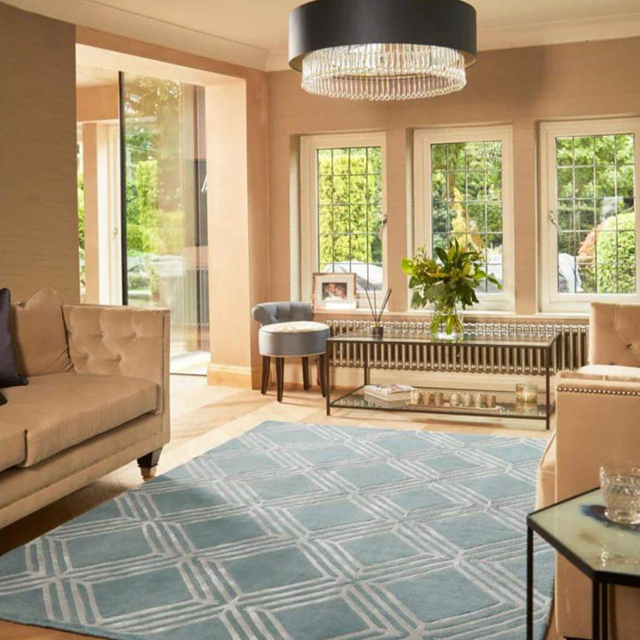 Vienna Blue Geometric Rug | Luxurious Area Rug | The Rugs
