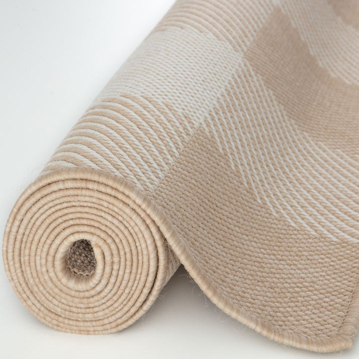Beige Checkered Outdoor Rug for Garden | The Rugs