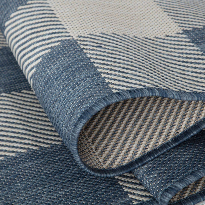 Blue Checkered Outdoor Rug for Garden | Shop The Rugs