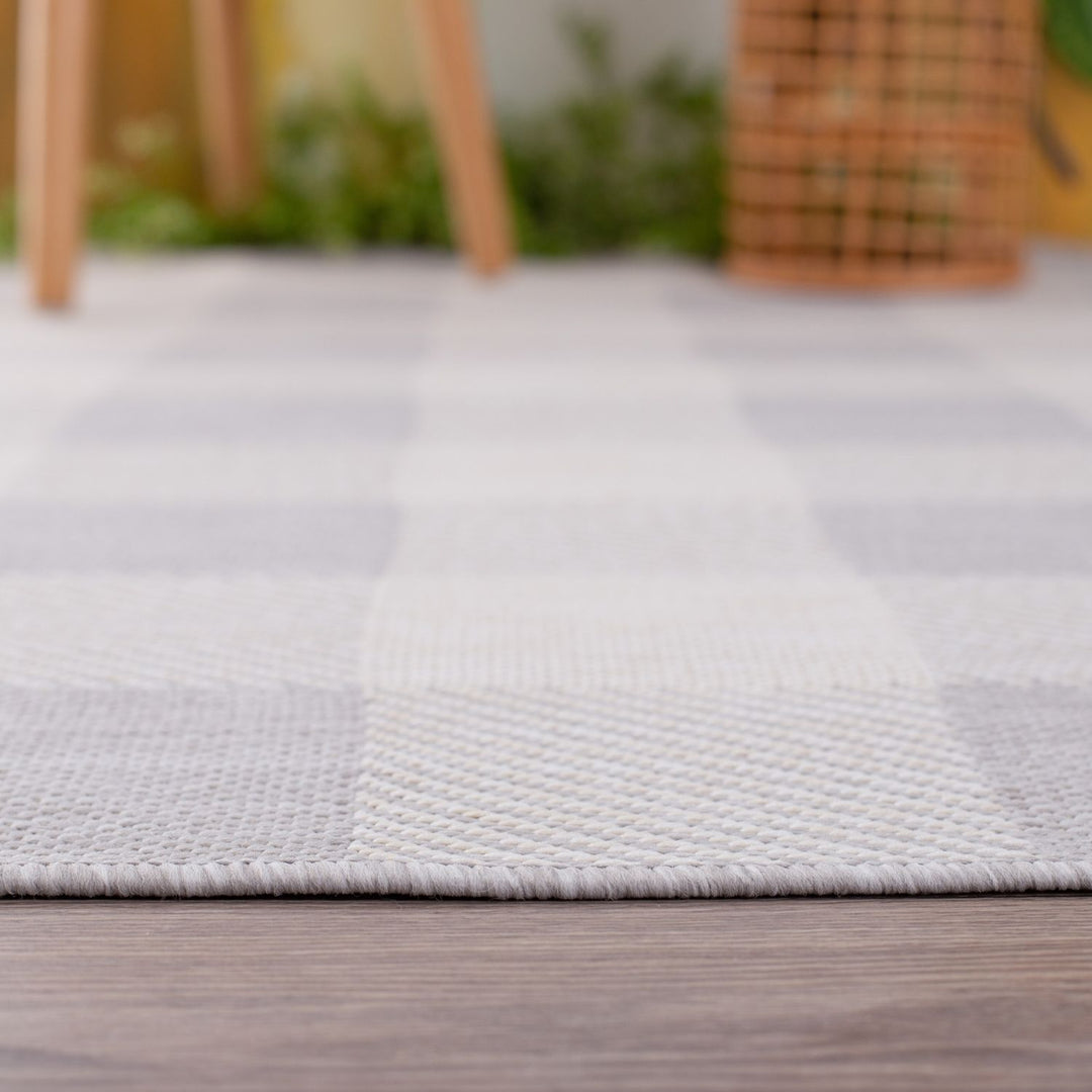 Grey Checkered Outdoor Rug | Garden Elegance | The Rugs