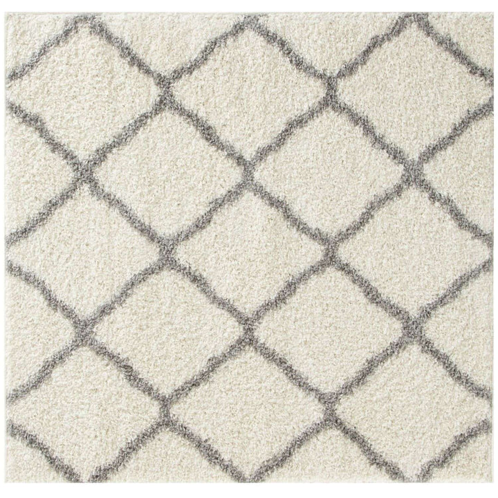 Moroccan Design Thick Shaggy Area Rugs Ivory