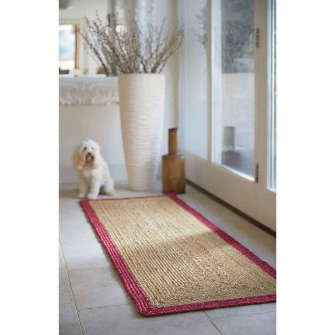 Bordered Raspberry Jute Rug | Natural Home Decor | The Rugs