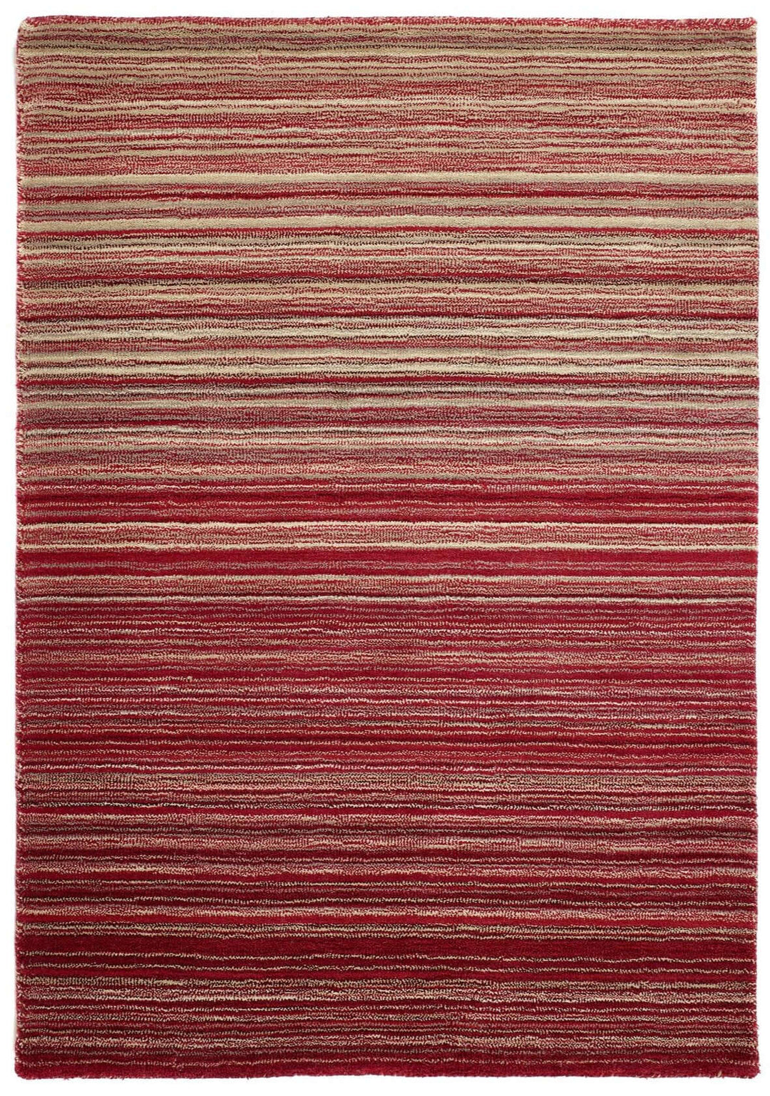 Fine Stripes Red Wool Rug | Sustainable & Stain Resistant