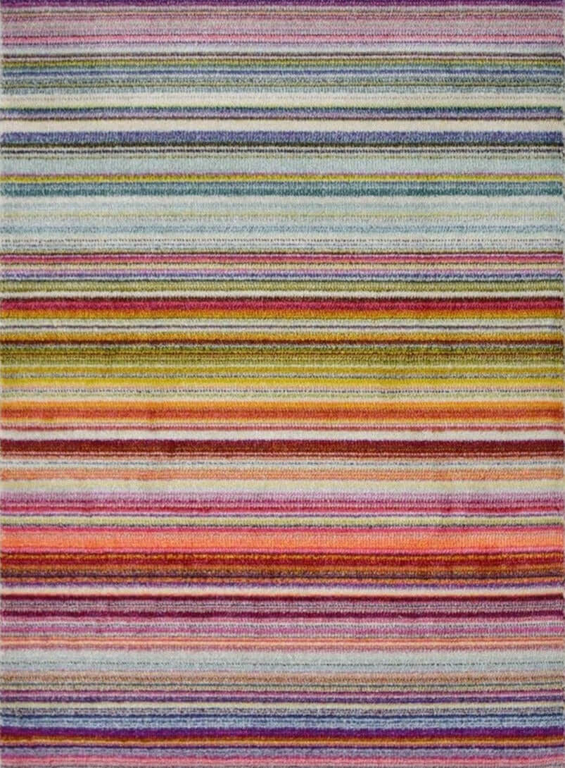Striped Design Modern Rug in Multicolour – The Rugs