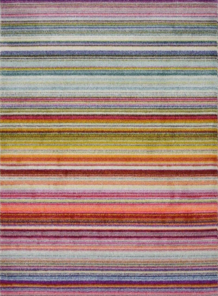 Striped Design Modern Rug in Multicolour – The Rugs