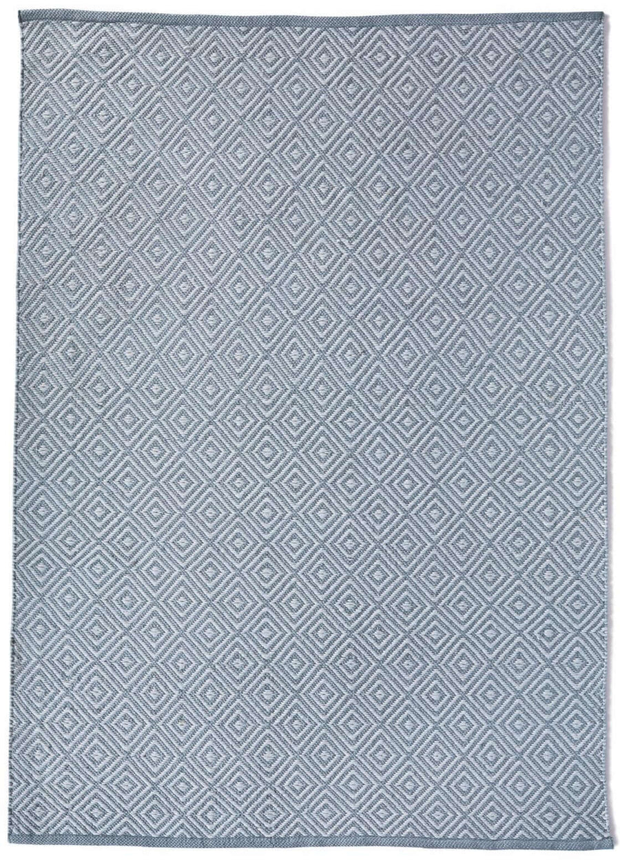 Diamond Denim Blue Hand-woven Rug | Eco-Luxury for Home