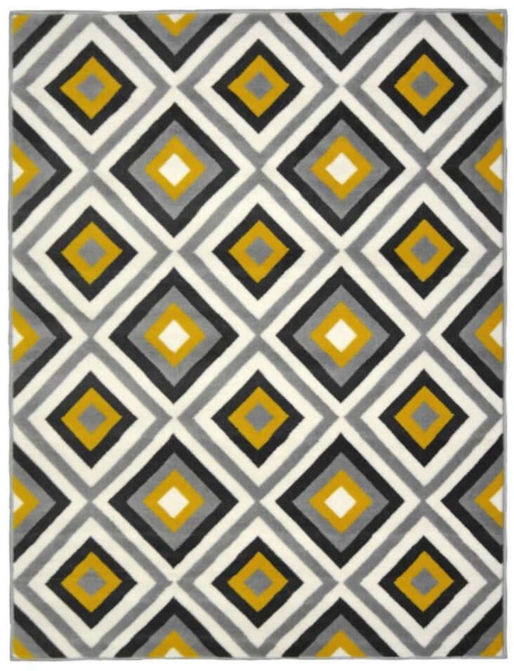 Geometric Design Area Rug in Yellow – The Rugs