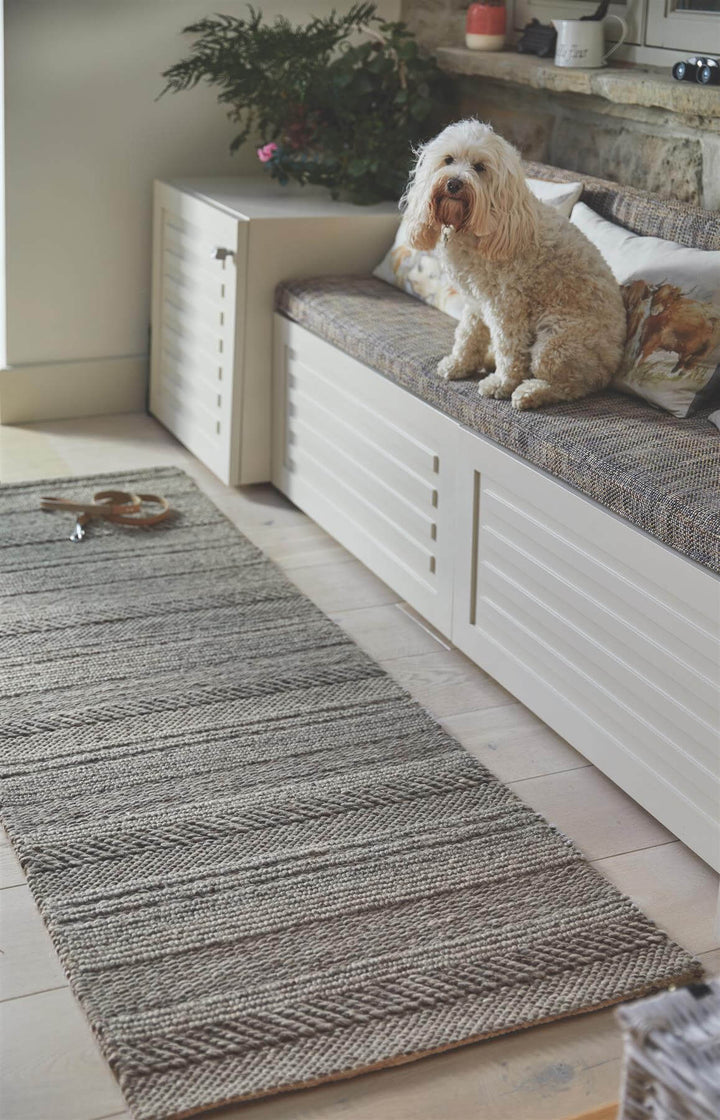 Chunky Natural Grey Knitted Rug | Handwoven Luxury |The Rugs