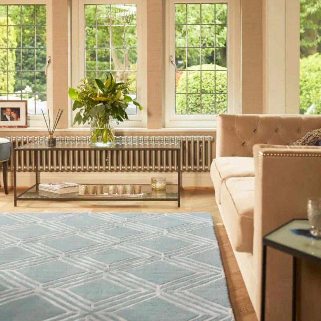 Vienna Blue Geometric Rug | Luxurious Area Rug | The Rugs