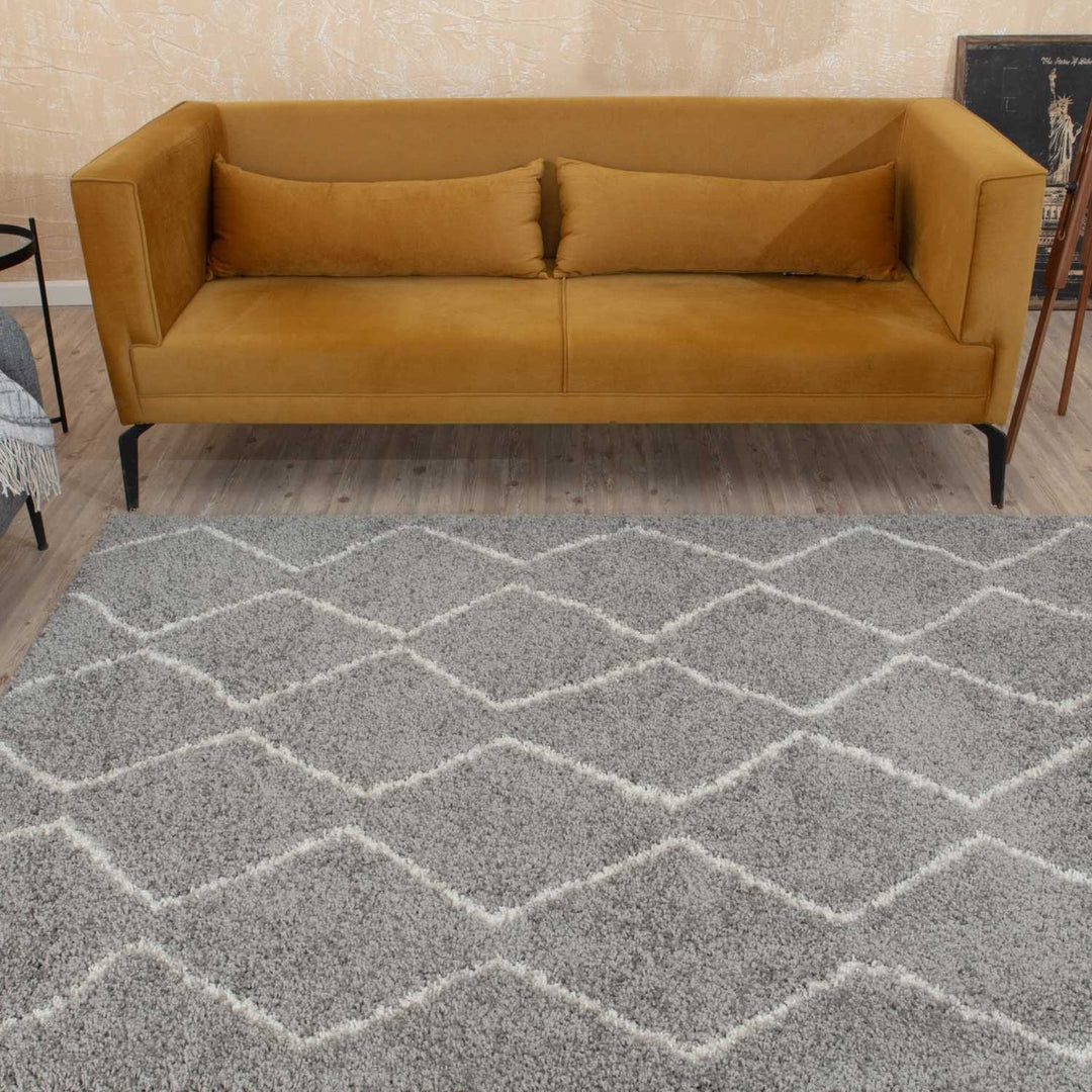 Moroccan Shaggy Grey rug plush rug combines softness, durability