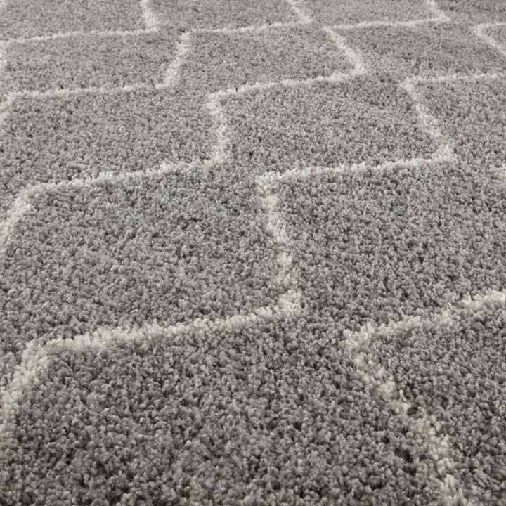 Moroccan Shaggy Grey rug plush rug combines softness, durability