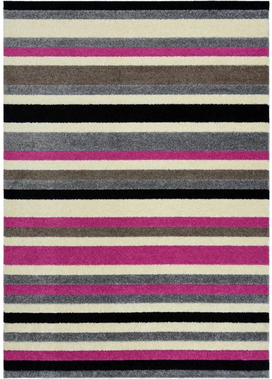 Linea Striped Pink Washable Rug – The Rugs