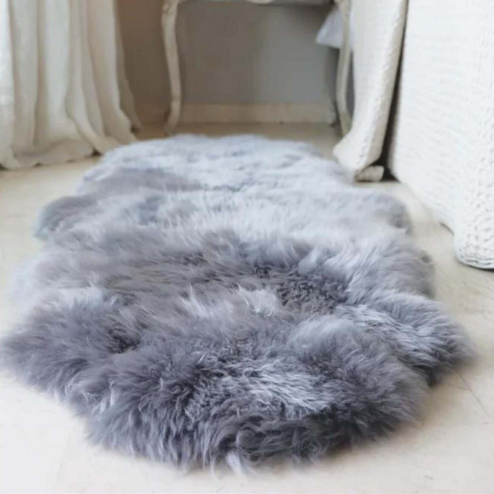 Genuine Grey Sheepskin Faux Fur Rug | Luxurious Home Decor