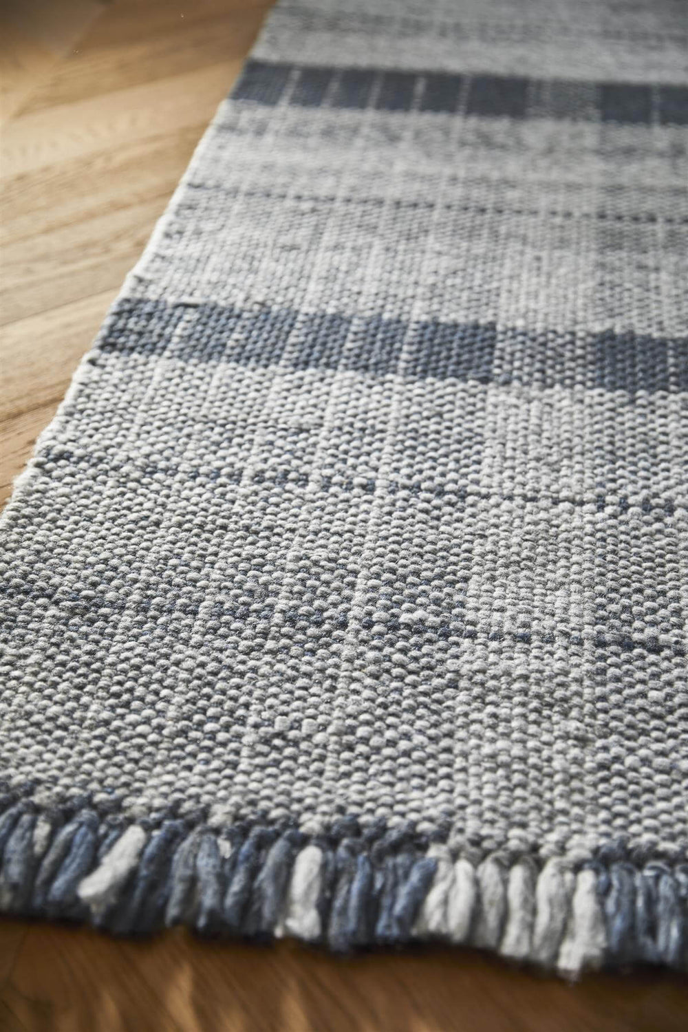 Highland Navy Checkered Rug | Sustainable Decor | The Rugs