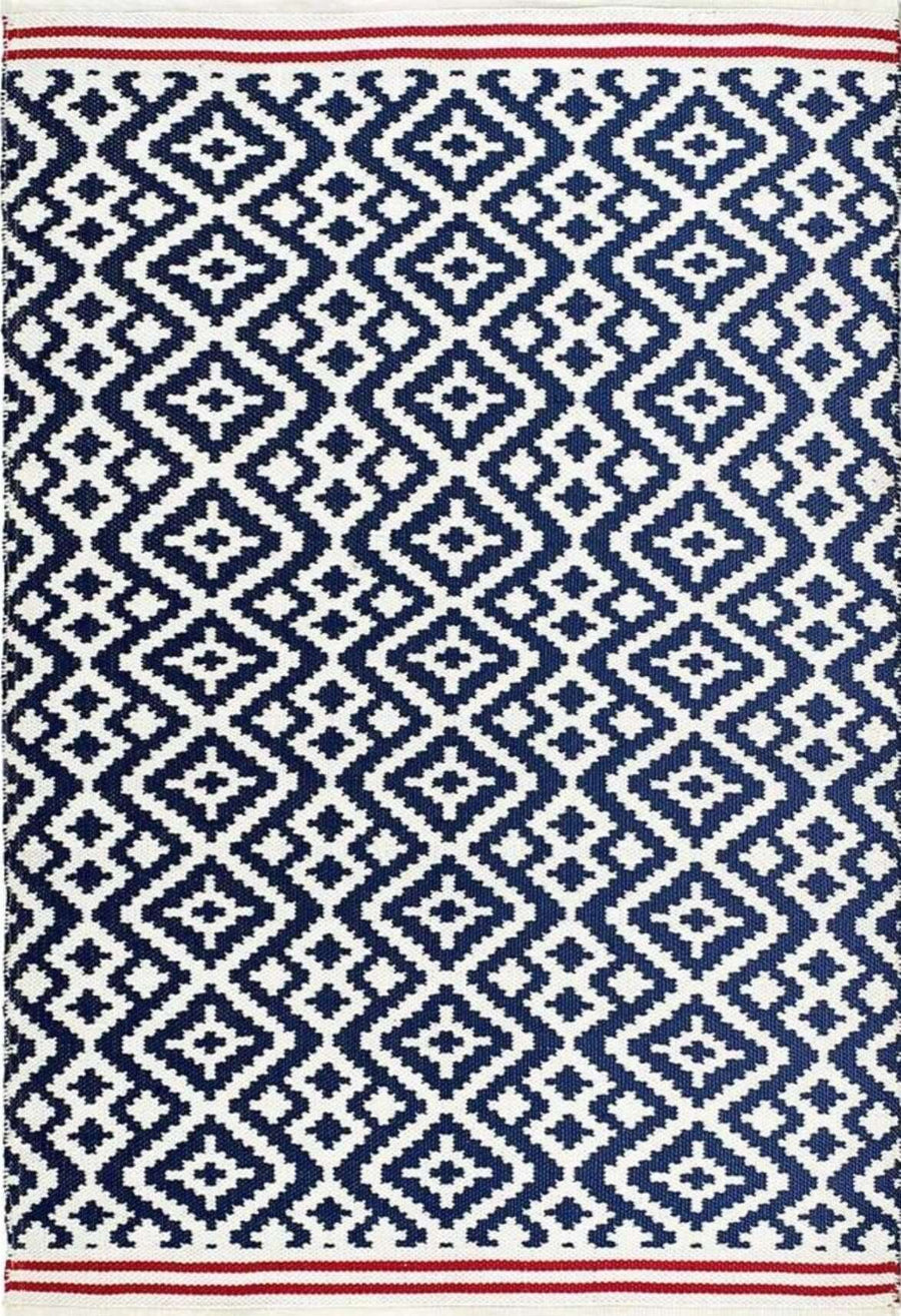 Aztec Navy Outdoor Rug | Durable & Versatile | The Rugs