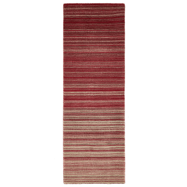 Fine Stripes Red Wool Rug | Sustainable & Stain Resistant