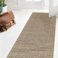 Vintage Border Beige Jute Looking Washable Rug