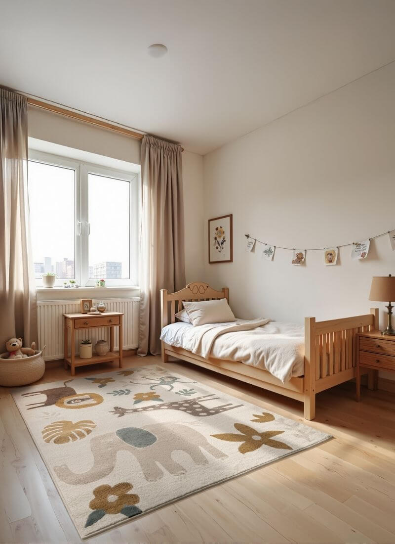 The Rugs Adventures Kids Rug – Animal Safari in Beige