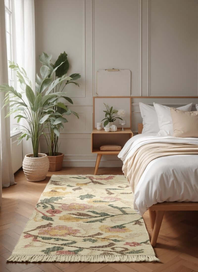 The Rugs Roya Afghan Kelim Rug Violette – Floral Design