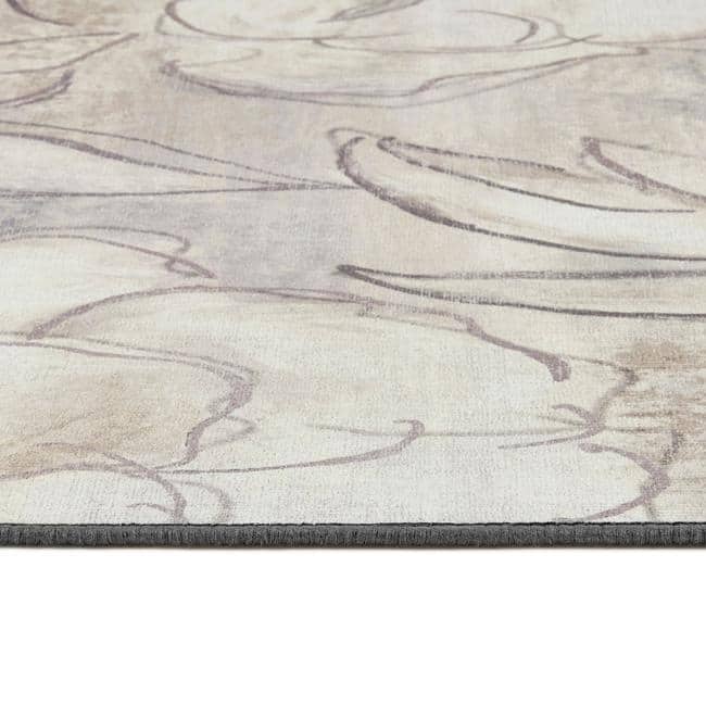 The Rugs Eco-Washable Cream Rug with Floral Design | Stylish