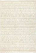 Rustic Cream Rug Geometric Design