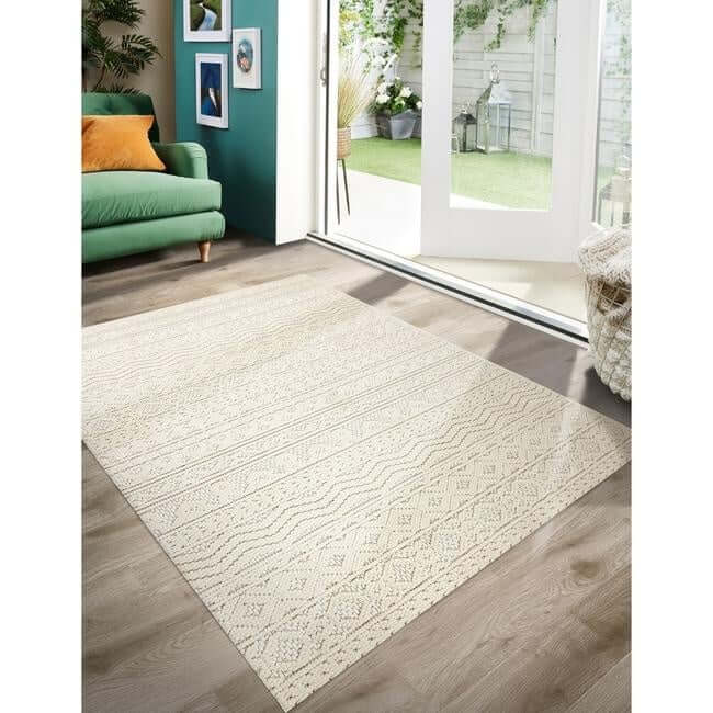 The Rustic Rug : Geometric Block Stripe Design