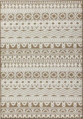 Rustic Brown Rug Geometric Design