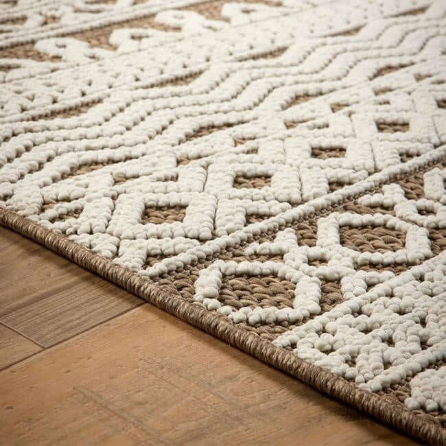 The Rustic Rug : Geometric Block Stripe Design