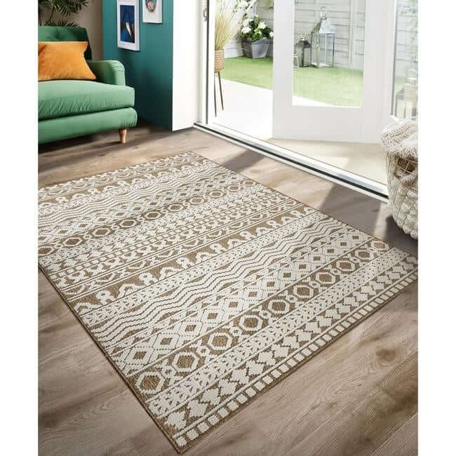 The Rustic Rug : Geometric Block Stripe Design
