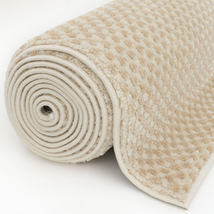 Beige Aura Rug stain-resistant, non-shedding, dots design