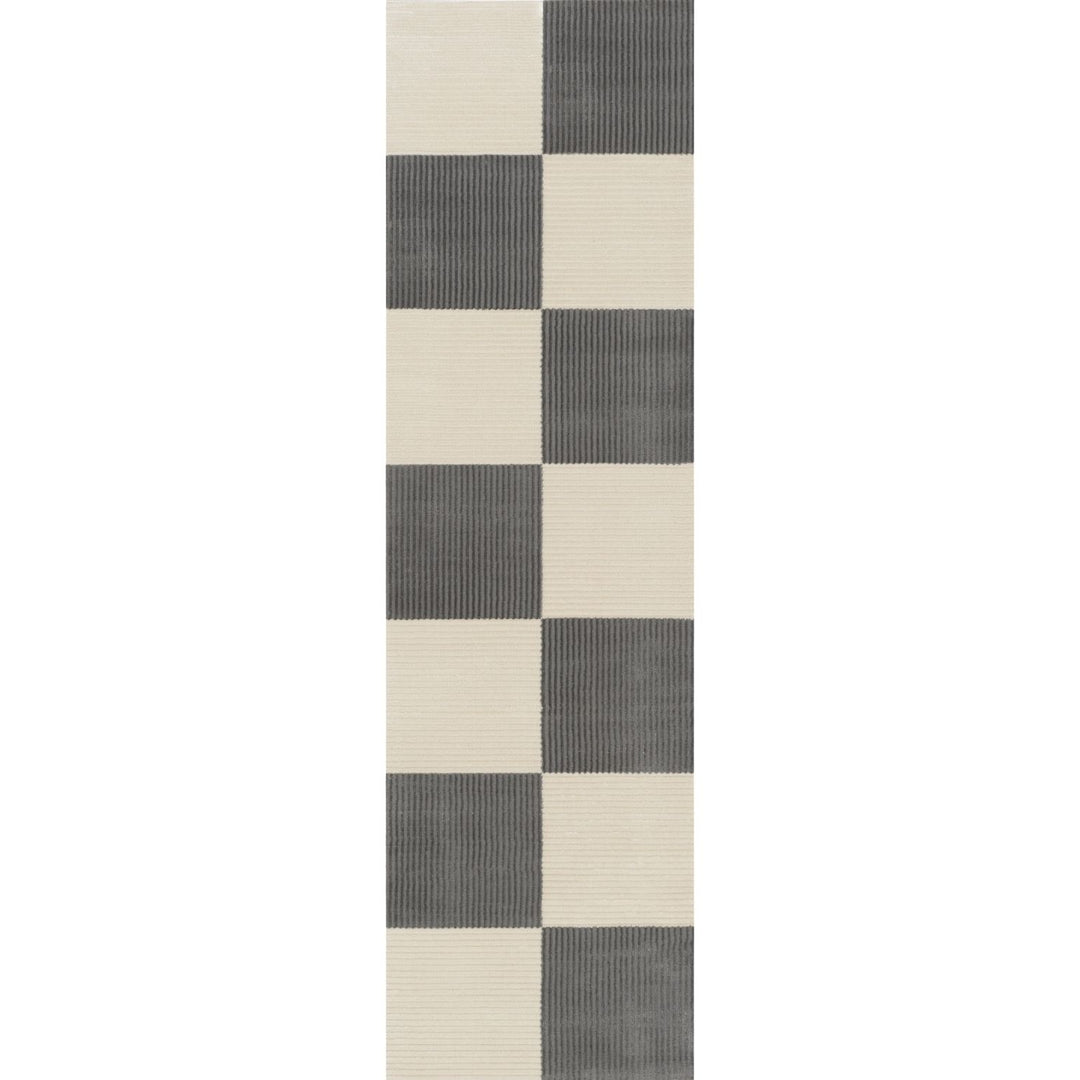 Stride Grey rug Geometric design non-shedding, and underfloor heating–friendly—ideal for busy homes.
