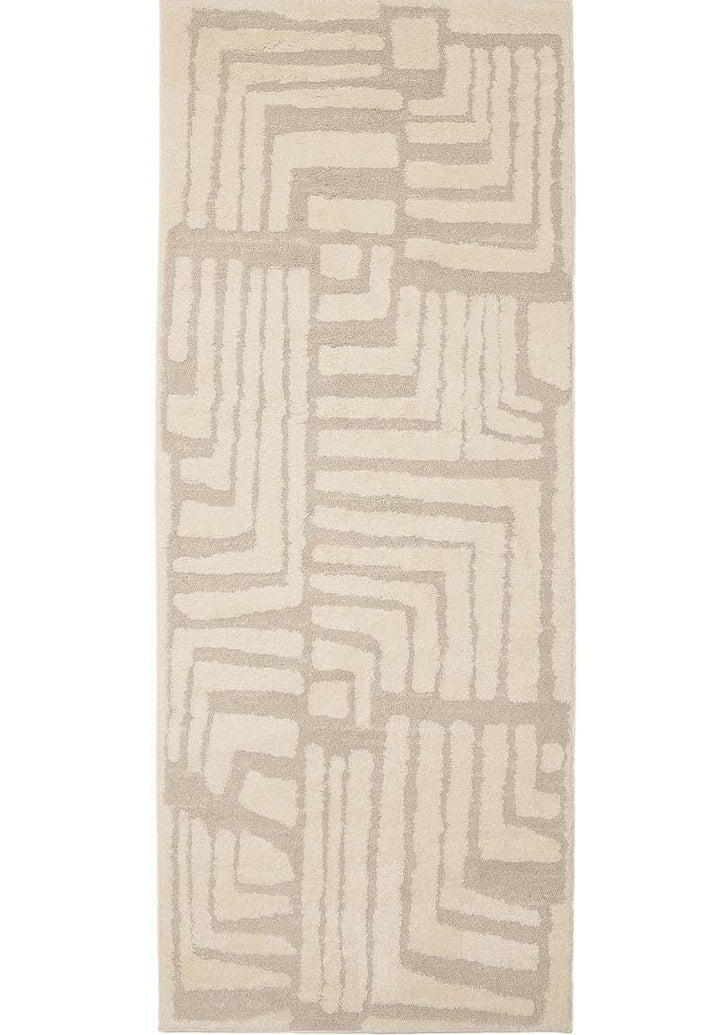 Ava Pave Wave Illusion Rug in cream, featuring an abstract high-low texture design, perfect for modern interior decor.