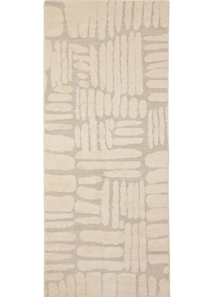 Ava Pave Wave Illusion Rug in cream, featuring an abstract pattern; soft, durable, and perfect for modern interiors.