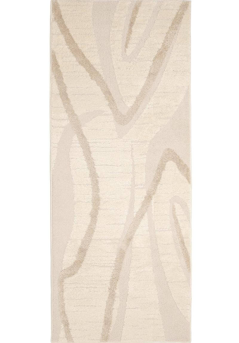 Ava Pave Wave Illusion Rug in cream with abstract design, showcasing high-low pile texture for contemporary interiors.
