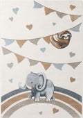 Villeroy & Boch Elephant Rainbow Party Boho Kids Rug