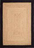Hand-Braided Jute Rug with Black Border