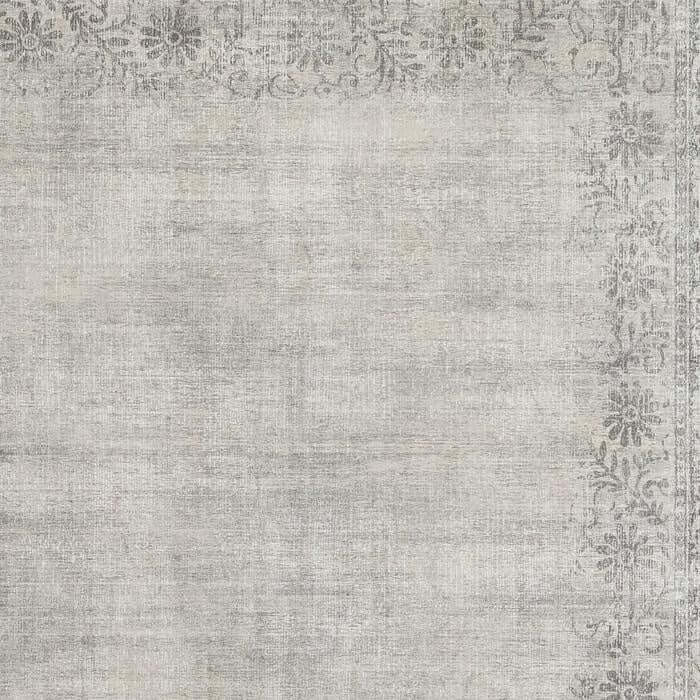 The Rugs Eco-Washable Grey Rug with Elegant Bordered Design