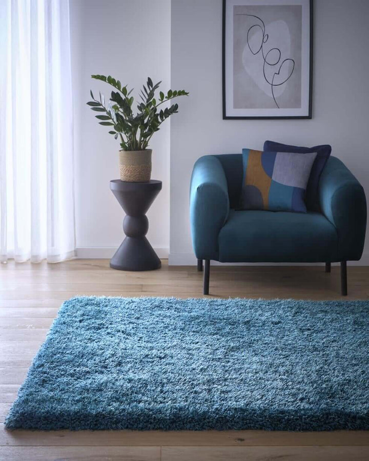 Plush Dark Teal Shaggy Rug | Modern Comfort | The Rugs