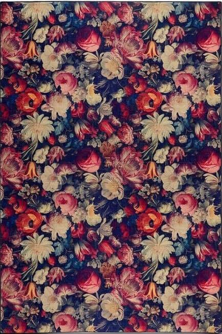 The Rugs Eco-Washable Dark Flowers Rug | Stylish & Practical