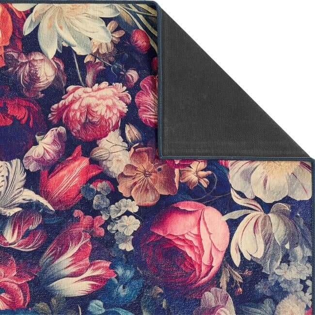 The Rugs Eco-Washable Dark Flowers Rug | Stylish & Practical