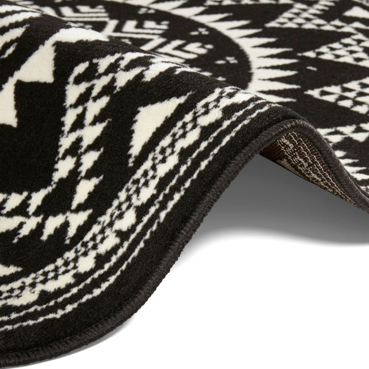 Round Mandala Rug – Soft Velour Design