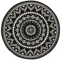Round Mandala Rug – Soft Velour Design