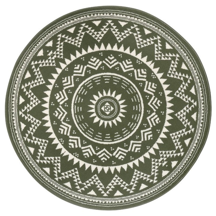 Round Mandala Rug – Soft Velour Design